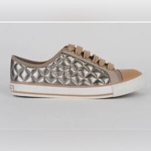 NEW Tory Burch Gold Quilted Sneakers 6